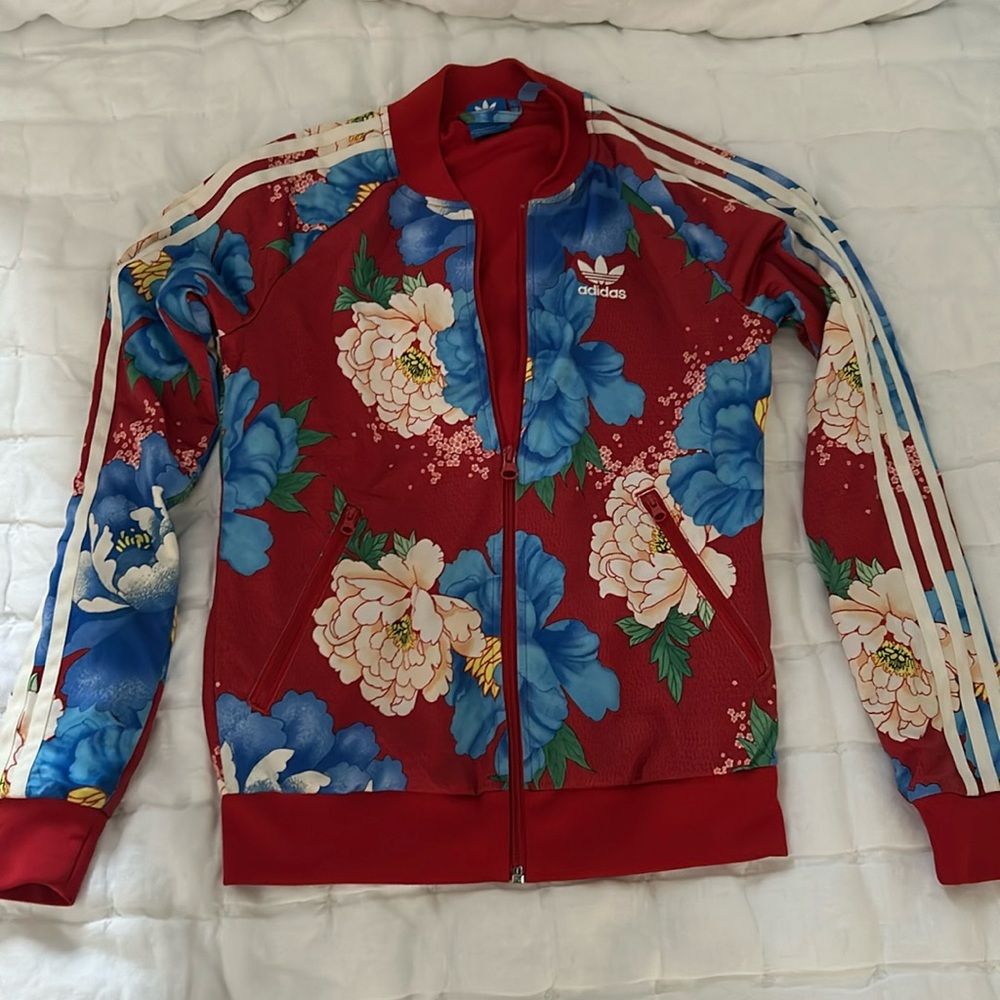 FLORAL RED CHITA ADIDAS JACKET XS